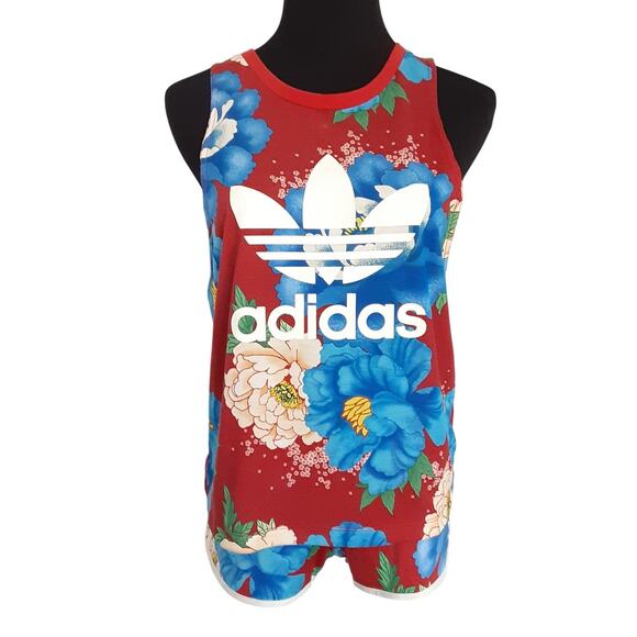Adidas Originals x Farm Rio Chita Tank Top Trefoil Logo Shirt & Shorts Set S - Picture 1 of 14